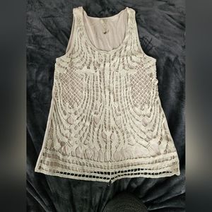 LC Lauren Conrad Top Shimmery Silver/Grey Size Lg